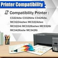 thumbnail image 2 of Compatible C3224 High Yield Toner Cartridge Replacement for Lexmark C3224 C3326 MC3224 MC3326 C3224dw C3326dw C3426dw MC3224i MC3326i Printer, No Chip, 4 Color-1 Pack, 2 of 8