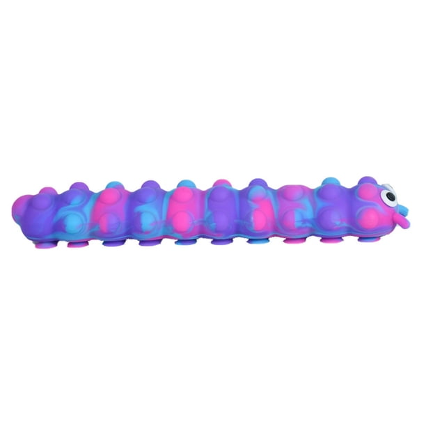 Juguetes sensoriales de silicona con ventosa de burbujas Caterpillar Push Bubble, juguetes antiestrés para viajes, juguetes para niños y adultos.