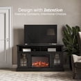 thumbnail image 3 of BELLEZE 58" TV Stand with 23" Electric Fireplace, Fireplace TV Console for TVs up to 65", Home Entertainment Center with Storage Cabinet and Adjustable Shelves - Astorga (Rustic Grey), 3 of 7