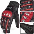 thumbnail image 3 of Guantes de moto ILM de acero aleado y piel con nudillos duros, 3 of 5