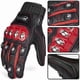 thumbnail image 3 of Guantes ILM, aleación de acero, piel, nudillos duros, pantalla táctil, color rojo XL, 3 of 6