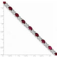 thumbnail image 3 of FJC Finejewelers Sterling Silver 7inch Ruby Color Cubic Zirconia Bracelet, 3 of 5