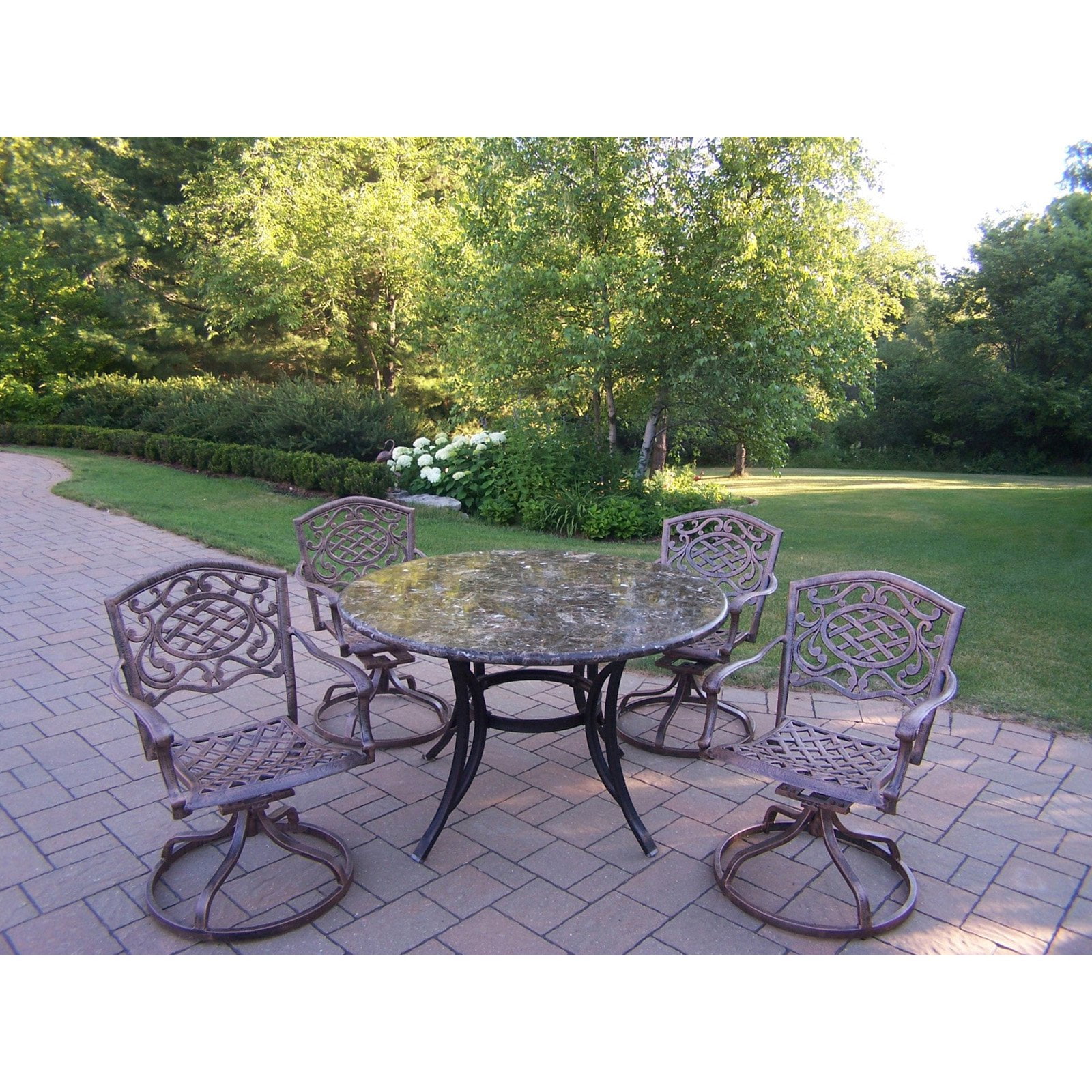 Oakland Living Stone Art 48 in. Swivel Patio Dining Set ... Oakland Living Stone Art 48 in. Swivel Patio Dining Set ... on Oakland Living Patio Sets id=55906