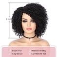 thumbnail image 2 of Women's black side-parted short curly wigs, 2 of 10