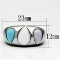 thumbnail image 2 of Luxe Jewelry Designs Stainless Steel Tapered Women's Ring with Multi Color Synthetic Glass Stones -, 2 of 4