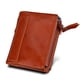 thumbnail image 5 of Cartera de piel de vaca Crazy Horse para hombre, billetera corta de piel de vaca con cepillo antirrobo, billetera con clip para billetes para hombre, monedero con doble cremallera, 5 of 5