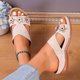 thumbnail image 4 of MKLEKYY Sandalias deportivas de Verano Nuevas Con Tacón de Boca de Pez y Pendiente, Estilo Retro, Con Tres Flores, Suela No Blanda para Mujer, 4 of 4