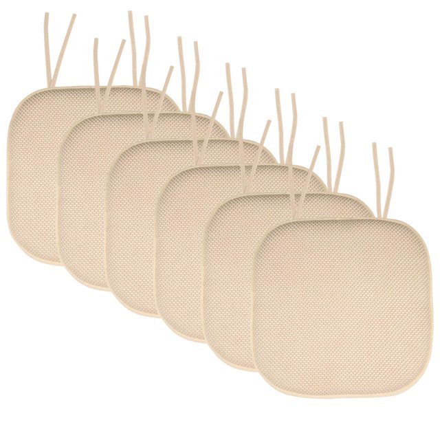 Cojín para silla Sweet Home Collection, espuma viscoelástica, 6 unidades, lino
