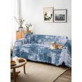 thumbnail image 3 of Modern Blue Couch Cover for 2 Cushion Couch, Vintage Abstract Art Contemporary Washable Love Seat Sofa Covers Slipcover, Throw Sofa Covers for Pets, Furniture Protector 71"x102", 3 of 9