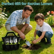 Deli Garden Tool Set, 8 Pieces Stainless Steel Heavy Duty Gardening Tool Set,Outdoor Gardening Hand Tools with Storage Bag,Ideal for Planting and Maintaining Gardens,Gardening Gifts for Women, Men