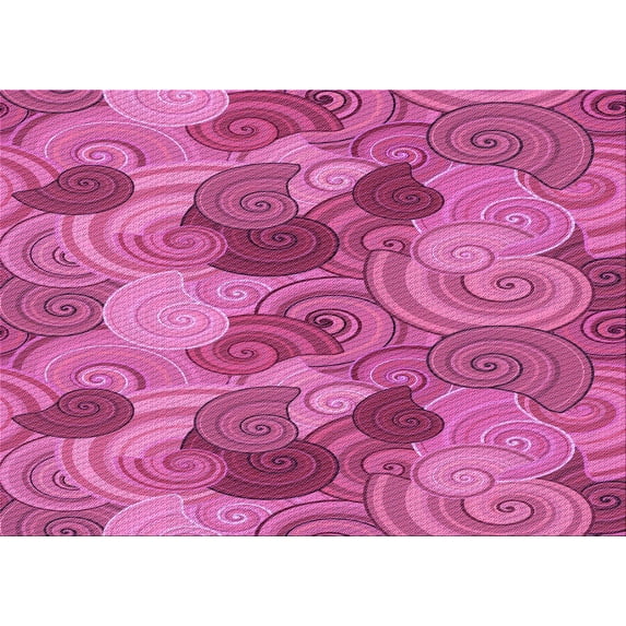 Ahgly Company Indoor Rectangle Patterned Pink Lemonade Pink Area Rugs, 2' x 5'