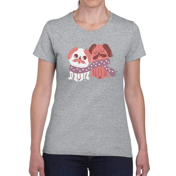 Lovely Pugs T-Shirt Women -Smartprints Designs, Female Medium