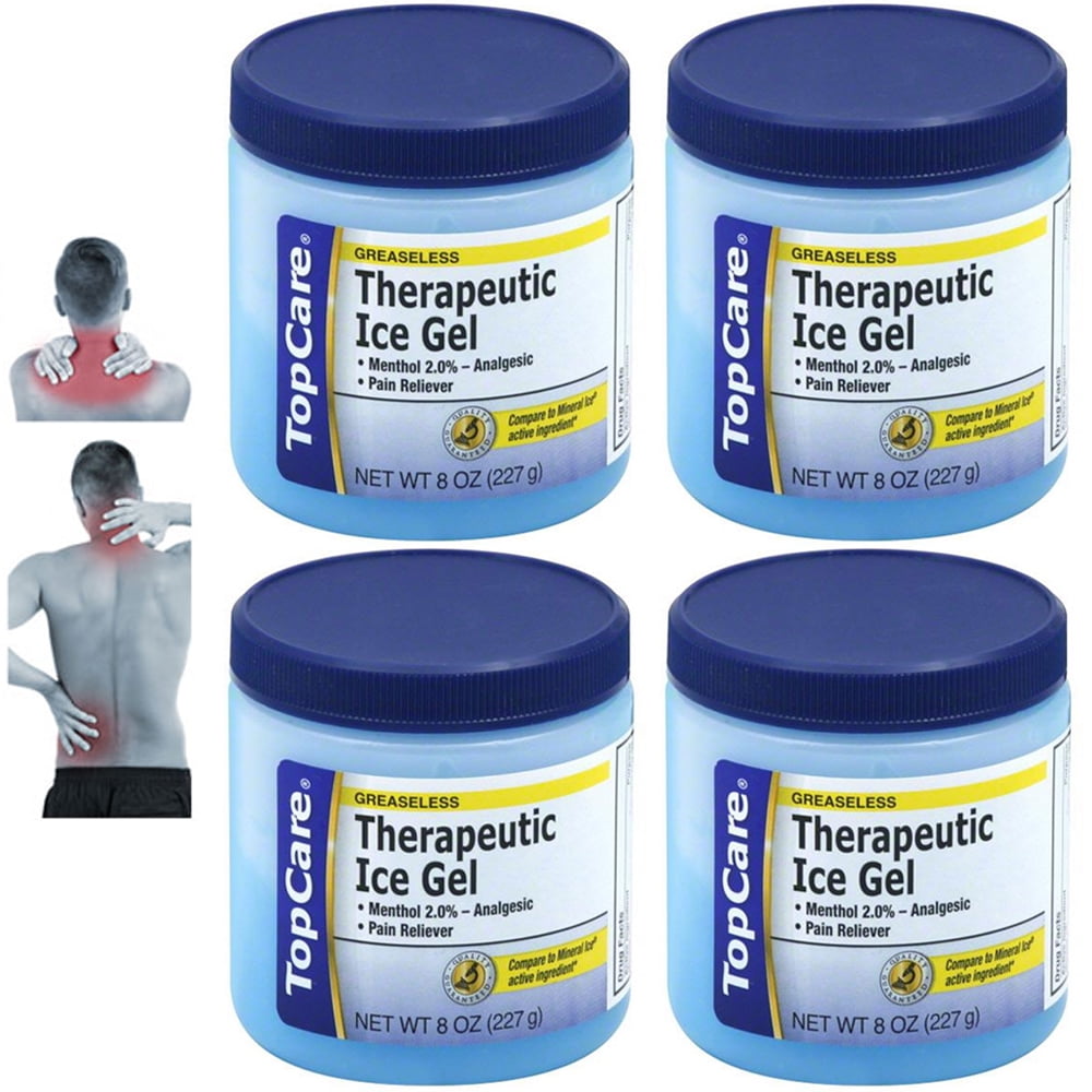 4 Jars 32oz Therapeutic Menthol Gel Topical Analgesic Pain Reliving Muscle Rub