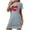 Gray, variant on Tnhcen Women's Large Size Milk Silk Sleepwear Double-Sided Brushed Short Dress Round Neck Short Sleeve Summer Cute Print Soft & Breathable Polyester Spandex S-2XL