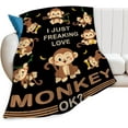 thumbnail image 5 of Monkey Blanket Monkey Gifts for Boys Girls Kids Cozy Fleece Throw Blanket Stuff Animal Plush Blankets for Bed Decor 80"x60", 5 of 6