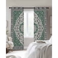 thumbnail image 4 of Boho Aztec Blackout Curtains for Bedroom Living Room Darkening Curtains 63 Inches Long Green Gray Southwest Ethnic Abstract Pattern Window Curtain 2 Panels Set Window Treatment Grommet Drapes 42"x63", 4 of 9