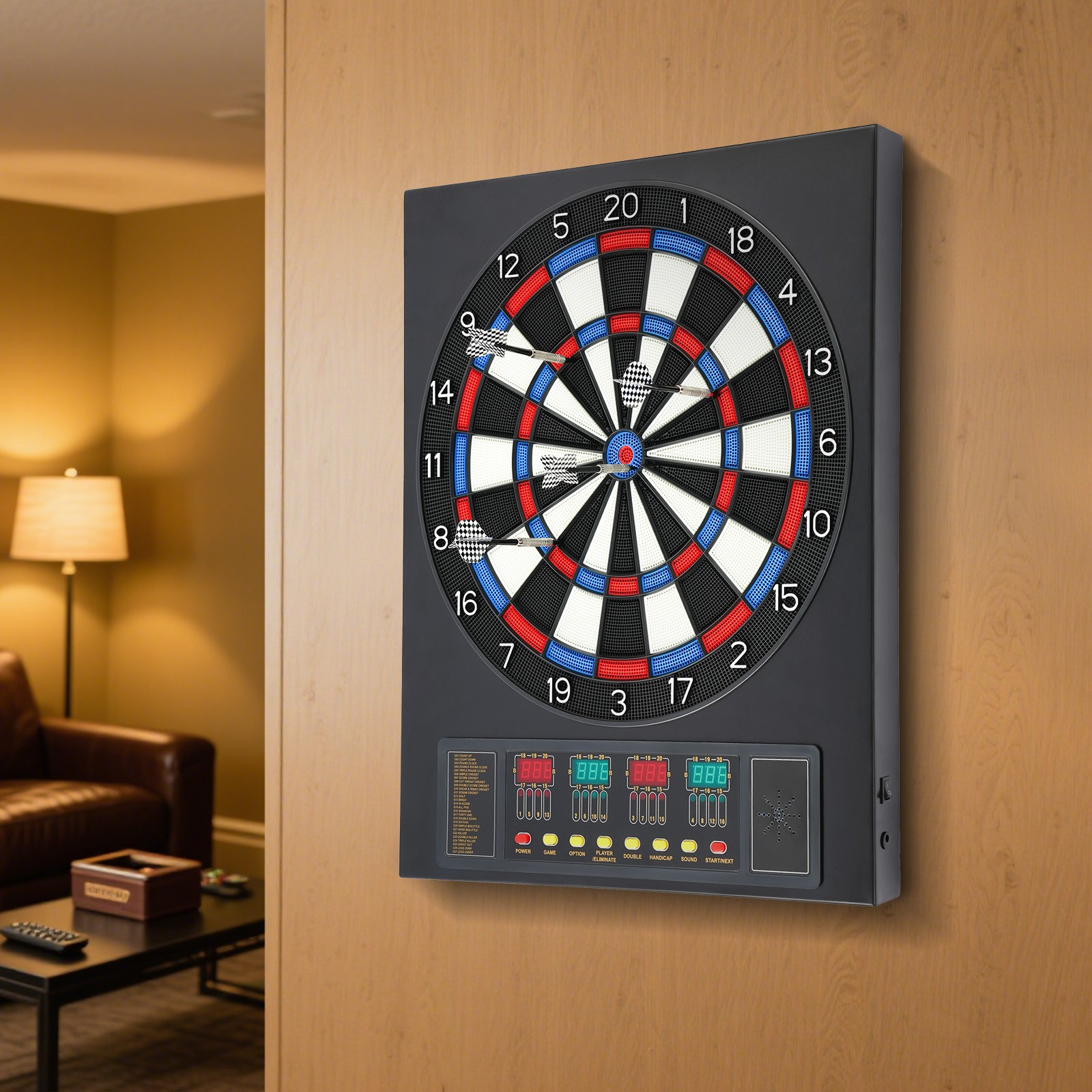 24.8*20.08in Electronic Dartboard Box-Type Electric Dart Board Automatic Scoring Dart-Board