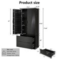 thumbnail image 4 of 72" Tall Kitchen Pantry Cabinet, Farmhouse Storage Cabinet with 2 Drawers and 8-Door Spice Rack, Freestanding Storage Organizer with Adjustable Shelves  for Bathroom, Dining Room, Entryway, Black, 4 of 9