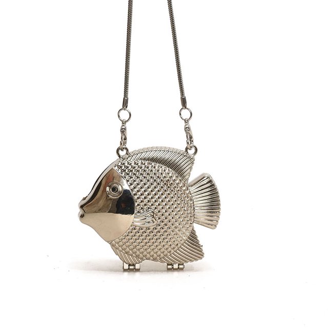 Bolso Hombro Mujeres Goldfish Little Fish Forma Cuerpo Cruzado Pequeño Fiesta Compras Compats Lipstick Bag