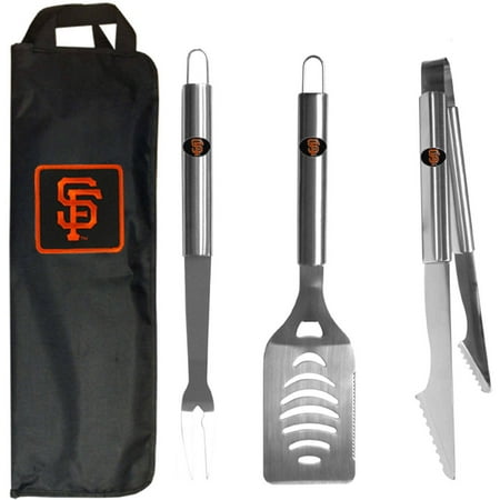 MLB 3-Piece BBQ Set with Canvas Case, San Francisco Giants
