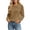 #Khaki 1, variant on Women Sweater Solid Asymmetric Lapel Long Sleeve Casual Loose Knit Pullover Top