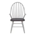 thumbnail image 4 of Farmhouse Transitional Rubberwood White Windsor Back Arm Chair, 4 of 5