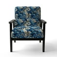 thumbnail image 4 of Designart "Alluring Nautical Paisleys VII" Blue Paisley Upholstered Accent Chair - Glam Arm Chair For Living Room, 4 of 5
