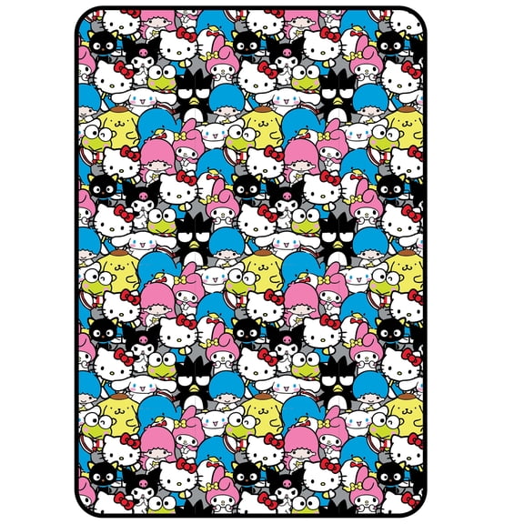 Hello Kitty and Friends Plush Blanket, Twin/Full Size, 62 x 90