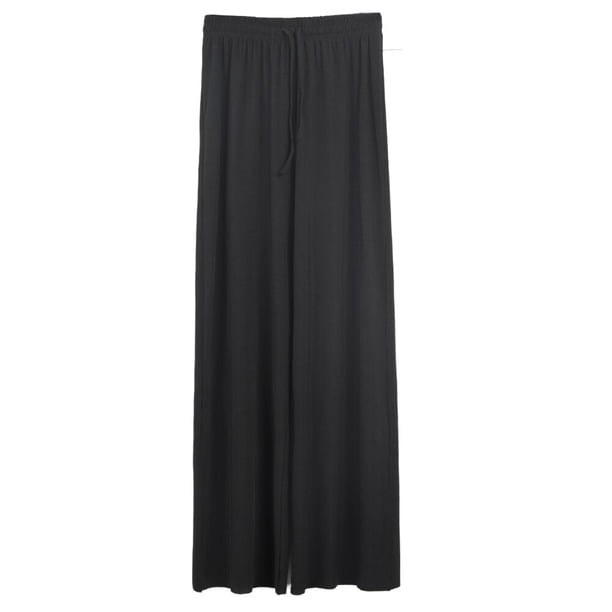 Pantalones de pierna ancha ligeros de seda helada para mujer de primavera y otoño, pantalones informales rectos sueltos de cintura alta de Color sólido para niña Tan Jianjun unisex
