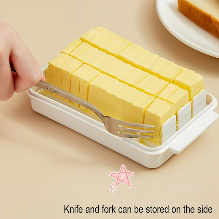 Square Butter Dish with Knife and Lid Cheese Storage Box
