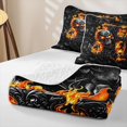 thumbnail image 4 of Feelyou Fire Skull Rose Letter Twin Quilt Set for Men, Flame Gothic Floral Twin Coverlet Set, Black Orange, 2 Pieces, 4 of 7