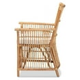 thumbnail image 4 of Baxton Studio Rose Modern Bohemian White Fabric Upholstered and Natural Brown Rattan Armchair, 4 of 7