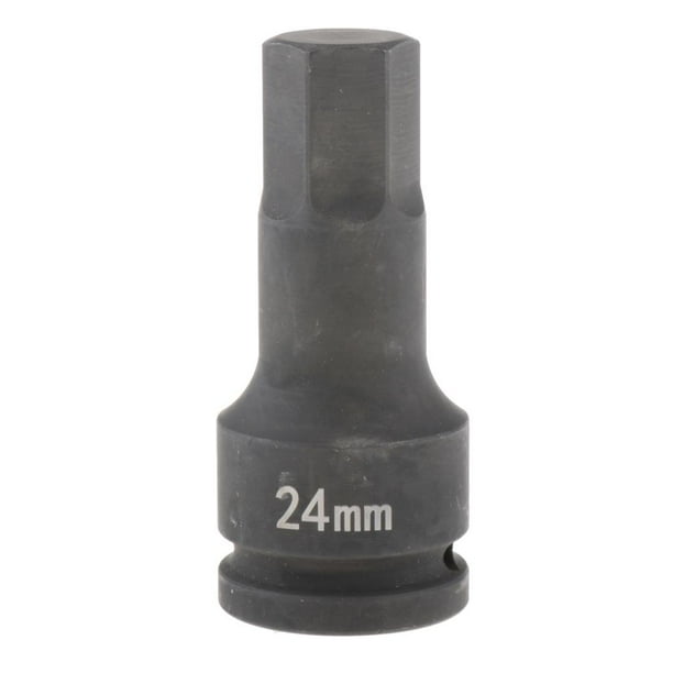 Dado de impacto neumático largo de 3/4 de pulgada, puntas hexagonales, dados para tuercas de eje, herramienta Allen 24mm