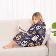 thumbnail image 4 of Colorful Halloween Pattern Blanket Hoodies for Kids 6-13YR Oversize Wearable Blanket Hoodies for Boys Girls Teens, 4 of 7