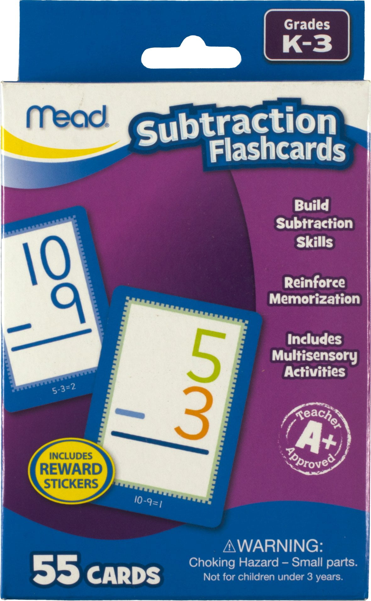 Mead Subtraction Flashcards, Grades K3, 55 Cards (63040)