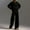 Black, variant on Miqool Womens 2 Piece Outfits Collar Sweater Sweatsuit Lounge Set Long Sleeve Sweatshirt with Wide Leg Sweatpants