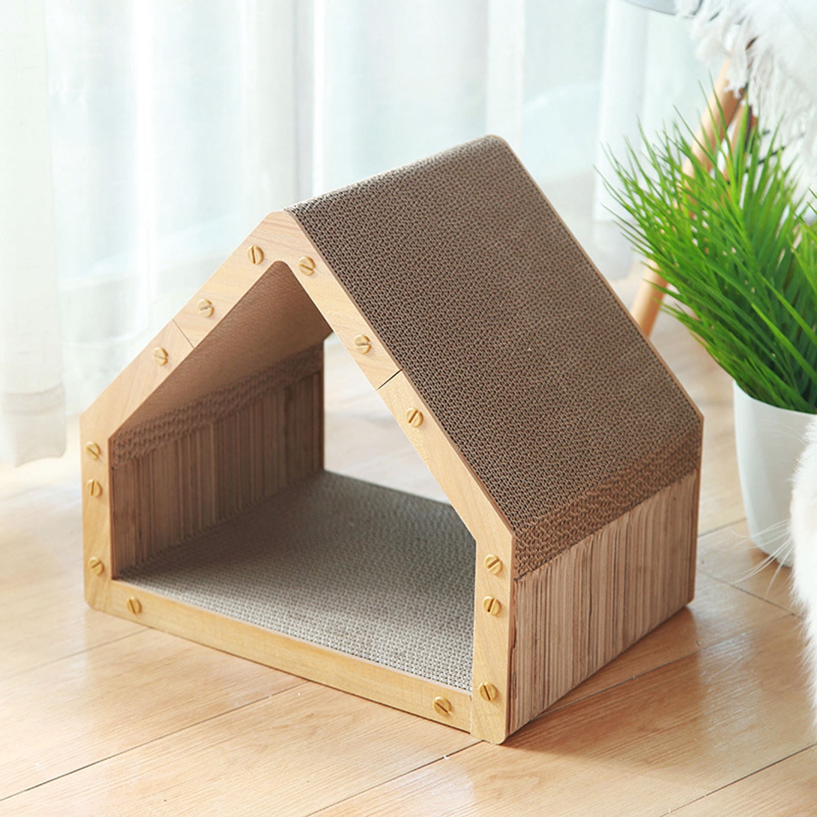 Pet Supplies Cat Scratcher Lounger Durable Reversible Scratch Pad Large Cardboard Scratcher for Indoor Cats Long Lasting Scratch Board Pad Comfortable Cat Lounging Solution