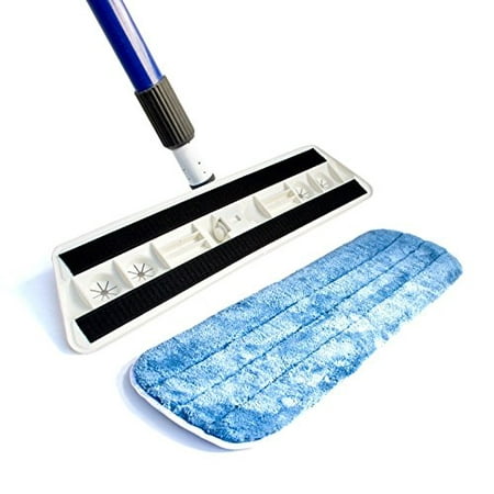 Kitchen + Home - Professional Microfiber Mop Floor Dust Mop with 17 Washable Reusable Dry Microfiber Mop Pad and Bonus Refill Pad