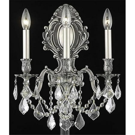

9603 Monarch Collection Wall Sconce W14in H18in E9.5in Lt:3 Pewter Finish (Royal Cut Crystals)