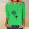 thumbnail image 1 of Pntutb T-Shirt Imprimé Mode Femme Manches Longues Manches 3/4 Chemisier Col Rond Tops Décontractés Rollback, 1 of 4