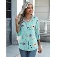 thumbnail image 3 of Zeagoo Shirts for Women 3/4 Sleeve Floral Blouses 2025 Fashion Summer Clothes Business Work Dress Shirts, 3 of 6
