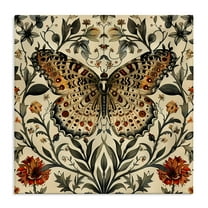 Stupell Industries Baroque Butterfly & Botanicals Animals Painting Wrapped Canvas Art Print Wall Art, 30 x 30