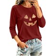 thumbnail image 3 of gbyLJF Women's Plus Size Basic T-Shirt Casual Loose Fit Crewneck Tops Autumn Festival Tee Party & Daily Holiday Wear, 3 of 7