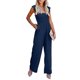 thumbnail image 1 of VISgogo Mono de pierna ancha de verano para mujer, mono de manga voladora de color sólido con cuello cuadrado fruncido VISgogo moda, 1 of 5