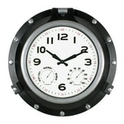 Poolmaster 18" Black Porthole Clock /Hygrometer, Thermometer