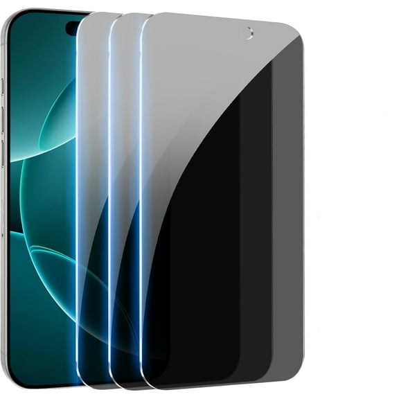 3Pack for Privacy Screen Protector for iPhone 15/15 Pro, Sensor Protection, Private Tempered Glass Film, Touch Sensitive, Bubble-Free, 9H Hardness Screen Protection 6.1 Inch