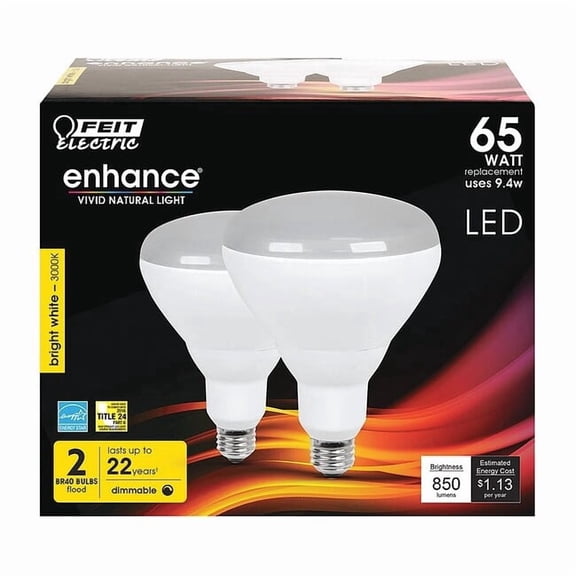 LED,9.4 W,BR40,Medium Screw (E26),PK2 BR40DM/930CA/2