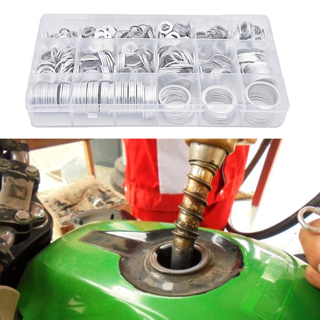 Geemin Complete 580pcs Aluminum Washer set Resistant Washers with Storage Box for Automotive & Equipment Maintenance