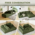 thumbnail image 6 of Wiilayok 113" L-Shape Cloud Sectional Couch with Oversized Chaise,Corduroy Fabric Modern Modular Sofa with Cup Holder, Comfy Boneless Upholstered Couches for Living Room Bedroom,Olive Green, 6 of 7