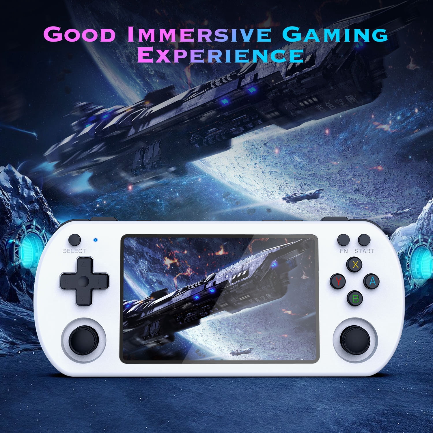AILKIN Handheld Game Console with 4.0Inch Large Screen,128GB Expandable Handheld Game Console for Adult,White